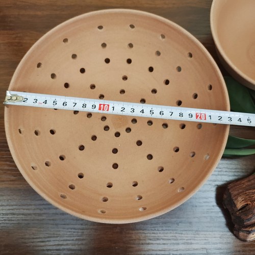 栖霞南瓮窑天然泥土蒸盘果盘盛菜蒸米饭 23厘米饭漏子蒸鱼熥馒头