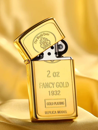 Подлинный Zippo Ligher Pink Brick 18k Gold Lating 1941 Подлинный ветрозащитный и узкий машинный индивидуальная подарочная коробка хрустальной машины