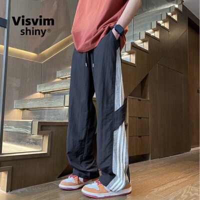 VISVIM SHINY冰丝速干运动裤男女夏季薄款宽松直筒裤美式休闲裤子