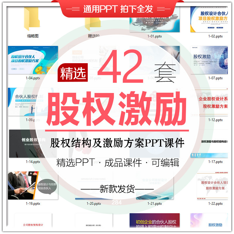 企业股权设计PPT模板股权激励设计素材/源文件