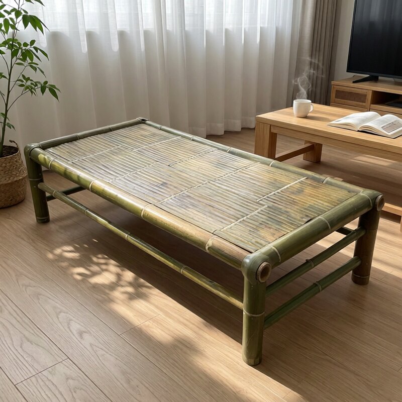 天然竹编手工竹床庭院乘凉