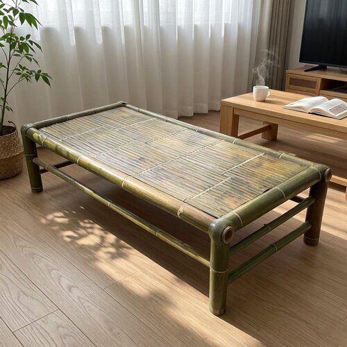天然竹编手工竹床庭院乘凉