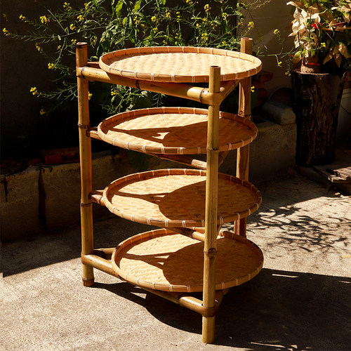 置物架竹编楚如手工簸箕