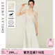 新品 睡裙女款 白色轻奢性感镂空缎面蕾丝吊带裙长款 DPLAYSWEET法式