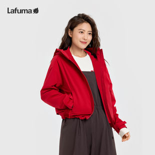 LAFUMA乐飞叶26春秋户外新年红色连帽防水透湿女士防风夹克外套