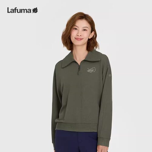 LAFUMA乐飞叶户外春季新款华夫格翻领卫衣休闲长袖T恤女LFTS5AW61