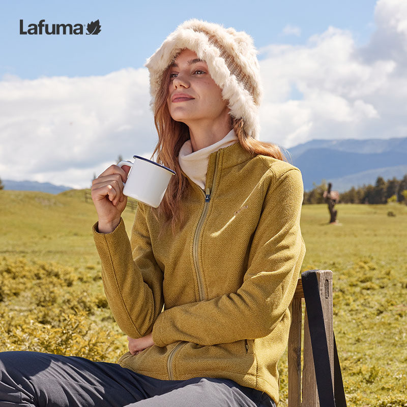 LAFUMA乐飞叶24秋冬户外保暖软壳抓绒衣男女开衫外套立领上衣