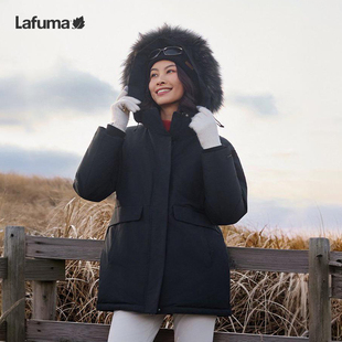 LAFUMA乐飞叶25冬户外防泼水派克鹅绒工装羽绒服男女款可拆卸毛领