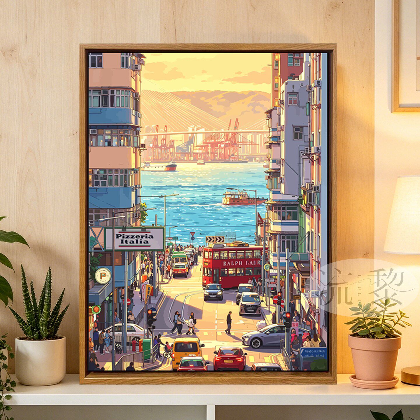 香港城市街景DIY数字油画治愈系图片