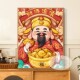 五福临门财神爷DIY数字油画手工绘填充涂色高级感客厅丙烯装 饰画