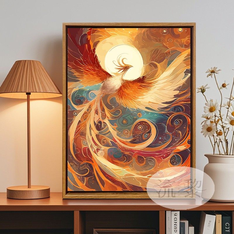 敦煌凤凰于飞数字油画DIY高难度手工绘填充涂色中国风客厅装饰画,家居饰品,DIY/数字油画,淘宝优惠券,粉丝福利购,淘宝优惠卷
