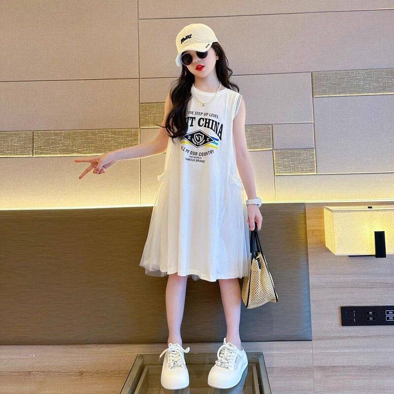 2026夏季新款儿童装中大童白色连衣裙10岁女孩胖女童夏装裙子洋气