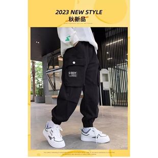 婴儿宝宝拼接设计感休闲裤 宽松百搭儿童马裤 女童 子秋装 男童裤