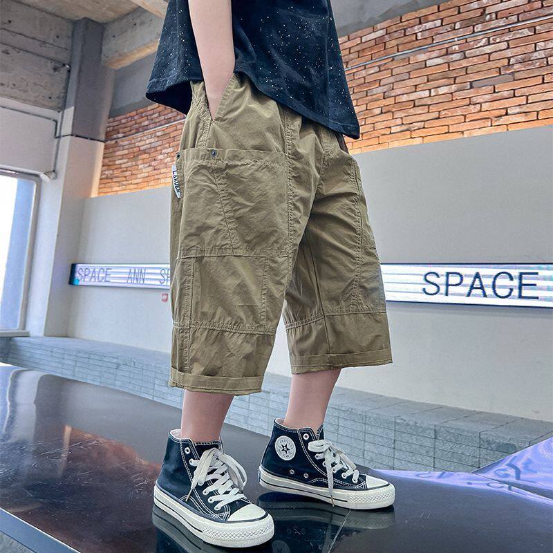 童装男童休闲夏装短裤2025新款儿童夏季工装七分裤中大童男孩薄款