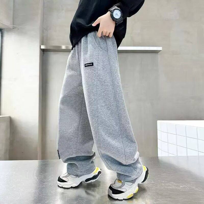 男童裤子春秋款2026新款春装儿童休闲裤童装直筒男中大童弯刀裤男