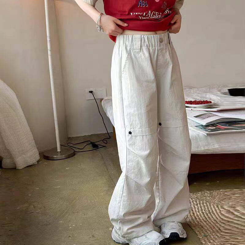 女童裤子夏季薄款2026新款儿童工装裤宽松直筒童装百搭休闲裤夏装