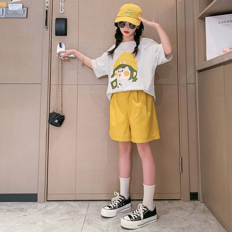 女童夏装套装2025新款洋气儿童运动短裤子夏季女孩大童装女装外穿