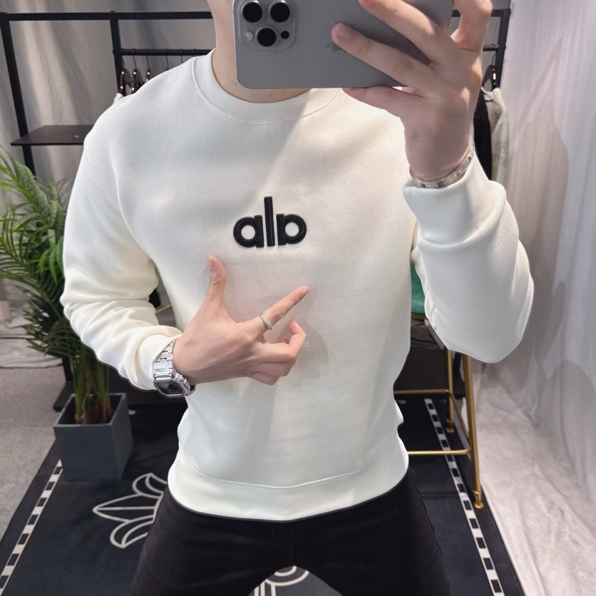 S宝er家120春秋童装折扣/儿童柔软套头中厚卫衣衫1373白