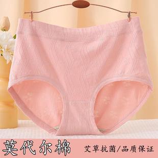 莫代尔内裤 头 女士抗菌纯棉裆高腰加肥加大码 中青年妈妈短底三角裤