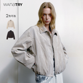 wana try环保麂皮翻领复古夹克2025秋新品 气质时髦百搭休闲外套女