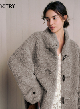 【明星同款】wana try100%绵羊毛复合皮毛一体大衣25新品时髦外套