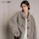 时髦外套 try100%绵羊毛复合皮毛一体大衣25新品 明星同款 wana