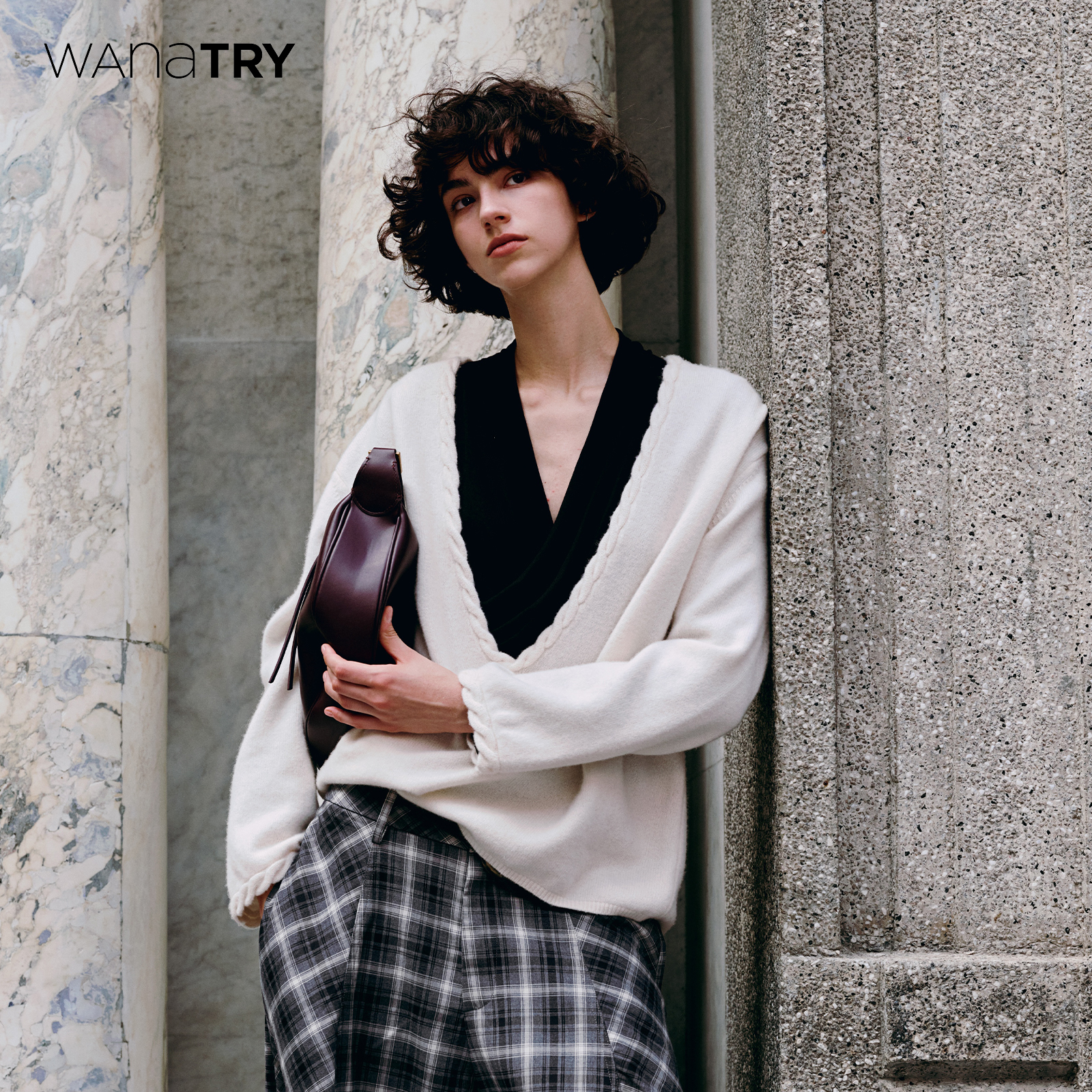 wanatry100%羊毛法式优雅感毛衣