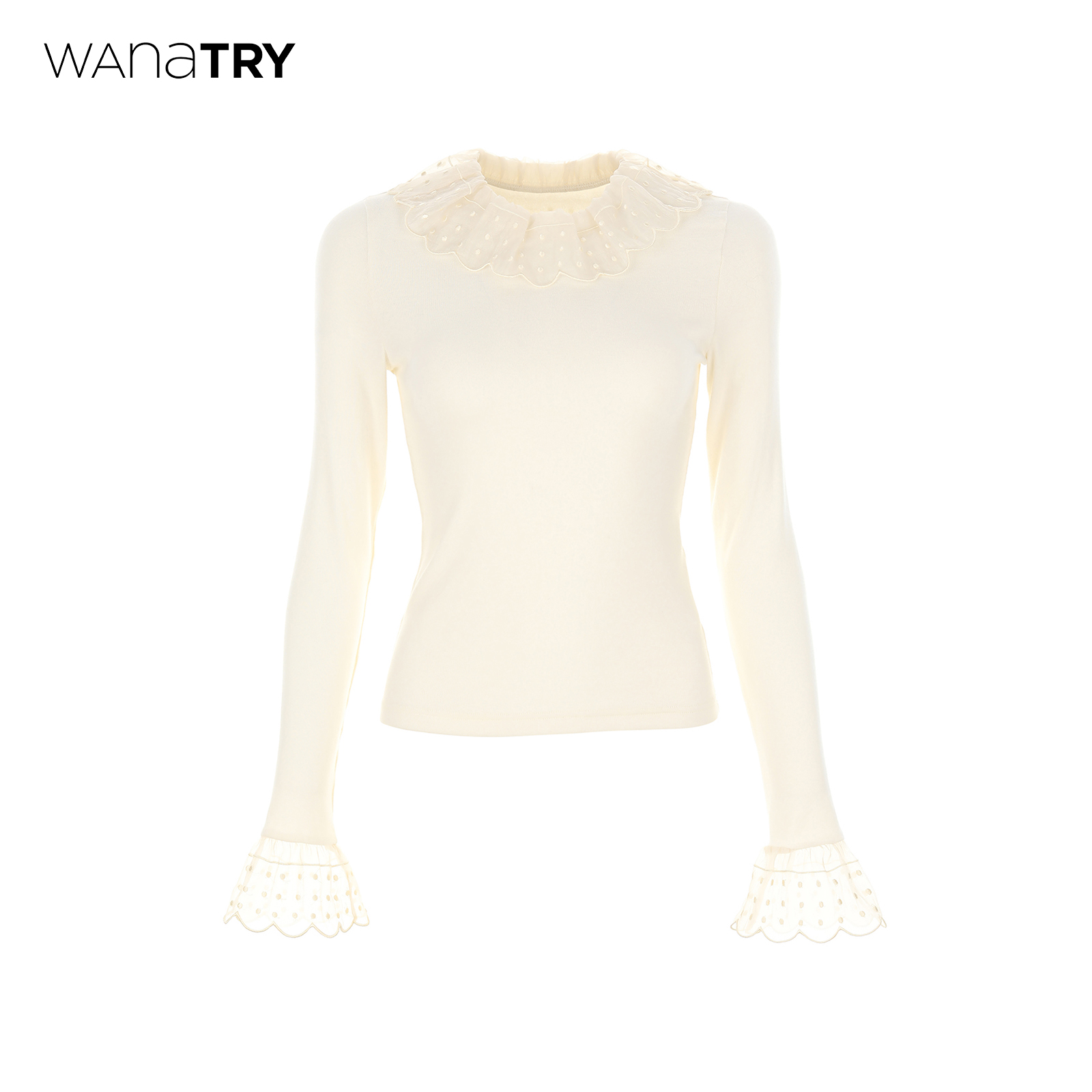 wanatry刺绣花边领口宫廷感上衣