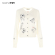 wana 休闲可爱上衣女 新品 try羊毛刺绣图案减龄针织开衫 2025秋季