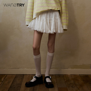 俏皮低腰蕾丝边蓬蓬裙女 新款 wana try甜美减龄百搭蛋糕短裙春夏季