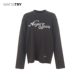 新品 wana try手写字母立体刺绣显瘦卫衣25秋季 深咖时髦百搭上衣女
