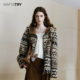 印花上衣 try游牧风柔软环保皮毛一体外套25新品 明星同款 wana