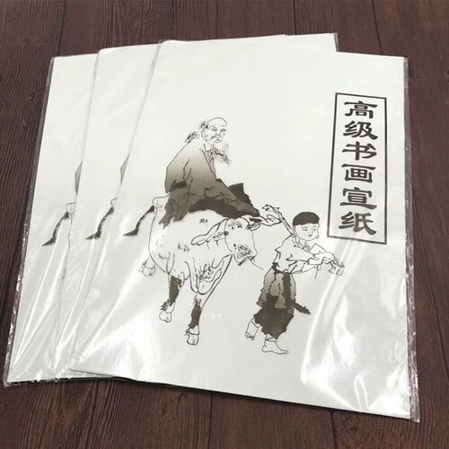 8k生宣纸无格国画美术专用画画纸水彩绘画4k半生熟白色练习纸