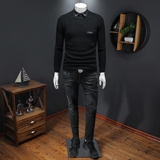 2025秋冬男士衬衫纯色毛衣假两件针织打底假模D316-8213-P115，男装针织衫/毛衣，电商D316