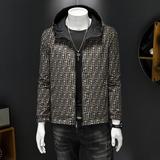 2025春季新款印花夹克男士双面穿连帽外套帅气男装JK2502-P155，商品下架区，电商D316
