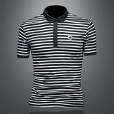 2025夏季新款男士短袖t恤潮牌条纹POLO衫853-P75，商品下架区，电商D316