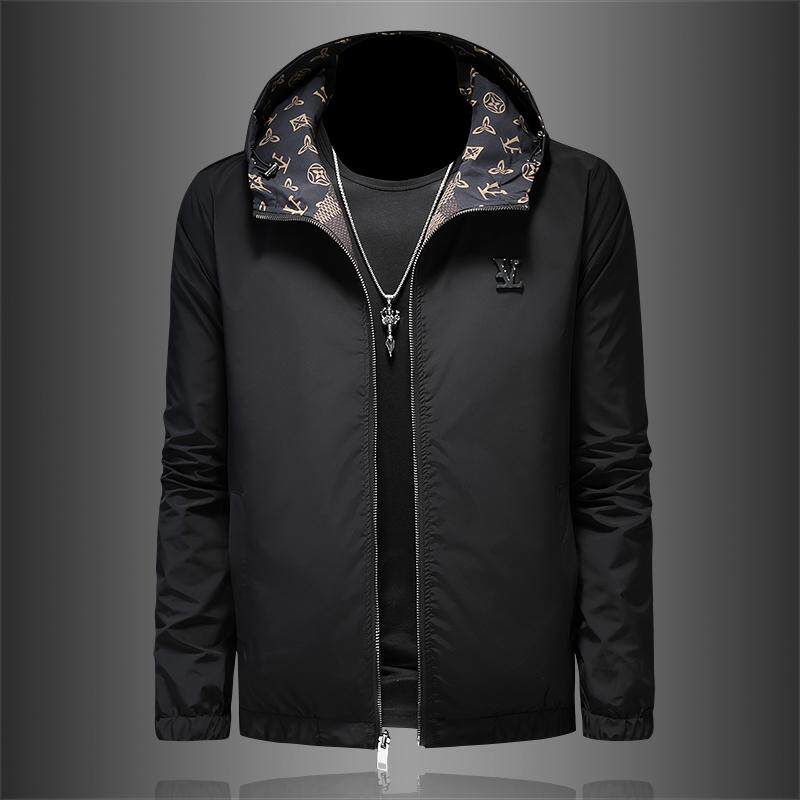 2025双面穿夹克衫男装春秋季新款连帽格子印花外套男JK2509-P155，商品下架区商品下架区，电商D316