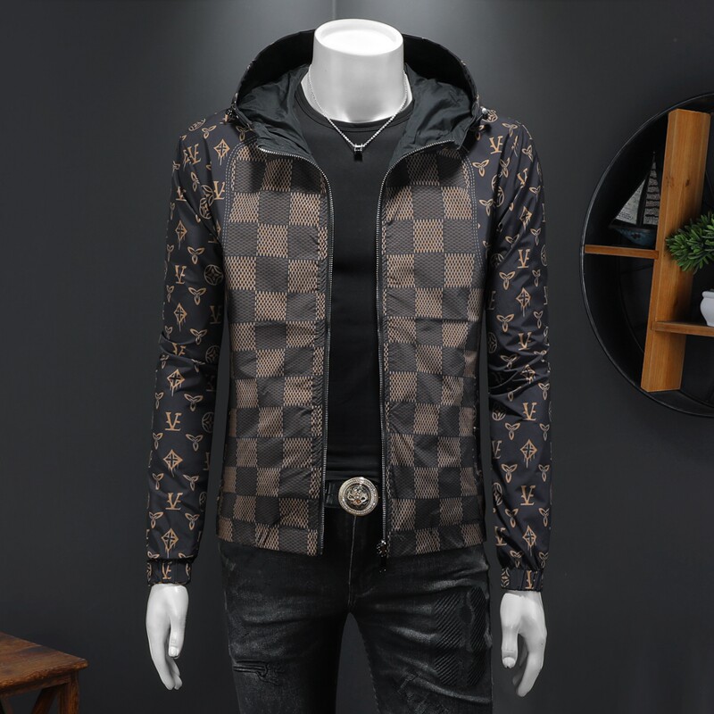 2025秋季新款印花夹克男装双面穿防风连帽外套JK2509-P155，商品下架区商品下架区，电商D316