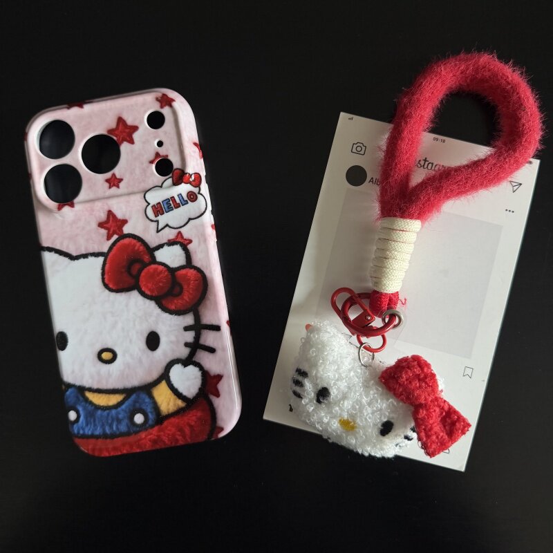 立体凯蒂猫适用苹果17promax菲林手机壳iPhone16全包软壳华为P80小米VIVOX300荣耀一加OPPO韩版ins风保护套