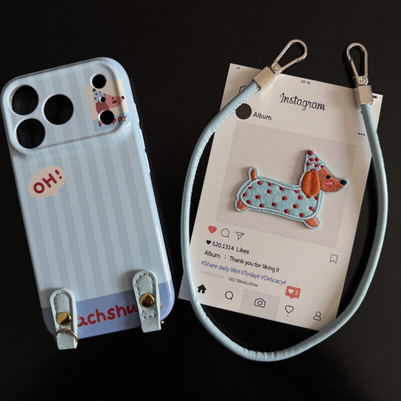 条纹睡衣小狗适用苹果17promax菲林手机壳iPhone16全包软壳华为P80小米VIVOX300荣耀一加OPPO韩版ins风保护套