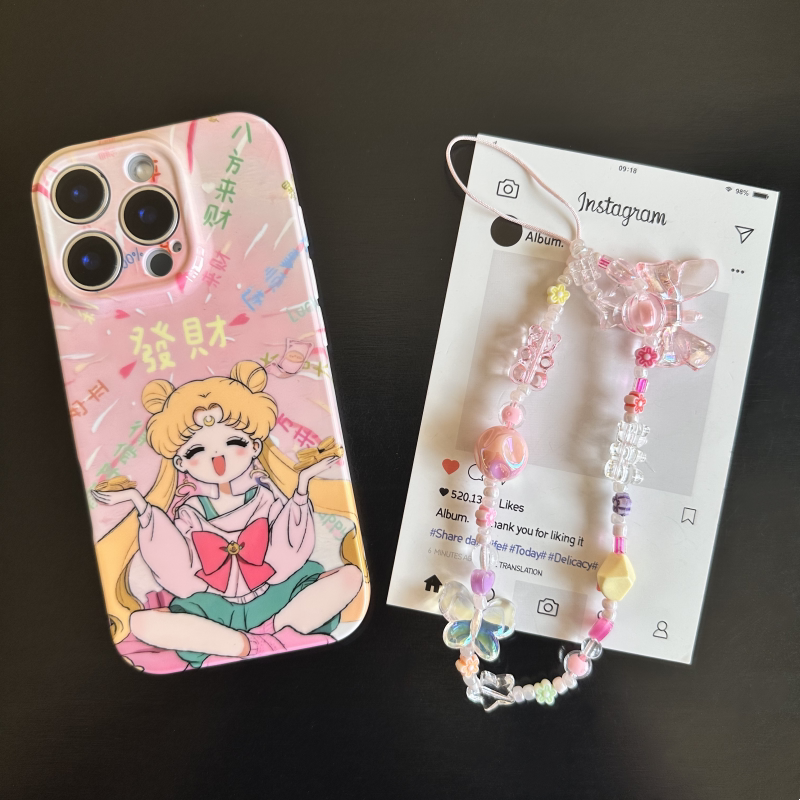 发财美少女适用苹果17promax菲林手机壳iPhone16全包软壳华为P80小米VIVOX300荣耀一加OPPO韩版ins风保护套