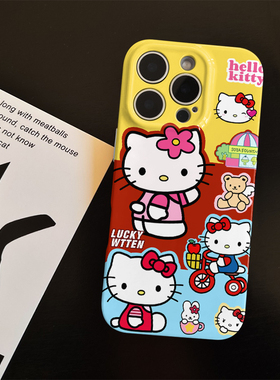 骑车小KT适用苹果17promax菲林手机壳iPhone16全包软壳华为P80小米VIVOX300荣耀一加OPPO韩版ins风保护套卡通