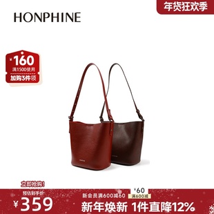 红粉知己【马上发财】2025新款复古小众设计真皮包女包单肩斜挎包