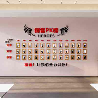 销售公司员工业绩pk榜墙贴企业团队励志文化墙销冠照片墙相框装饰
