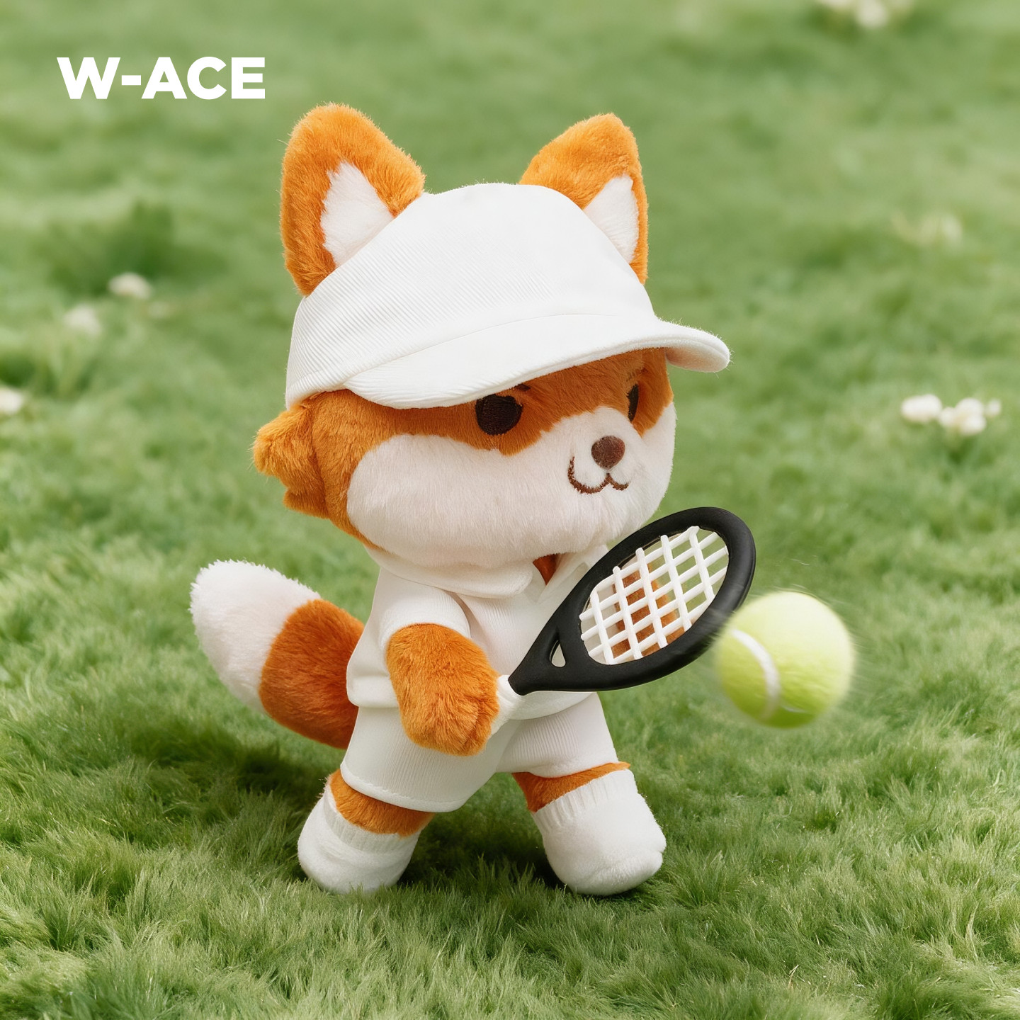 W-ACE网球狐狸 辛纳毛绒公仔玩偶包包挂件可爱挂饰网球周边礼物