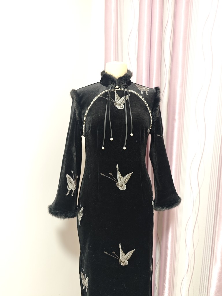 【黑蝴蝶】改良旗袍新中式连衣裙秋冬加绒倒大袖日常可穿少女年轻,女装/女士精品,旗袍,淘宝优惠券,粉丝福利购,淘宝优惠卷