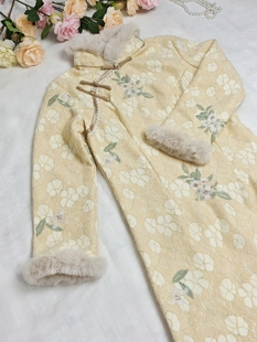 【铃兰】落萦改良旗袍年轻少女新中式连衣裙秋冬日常可穿小个子女