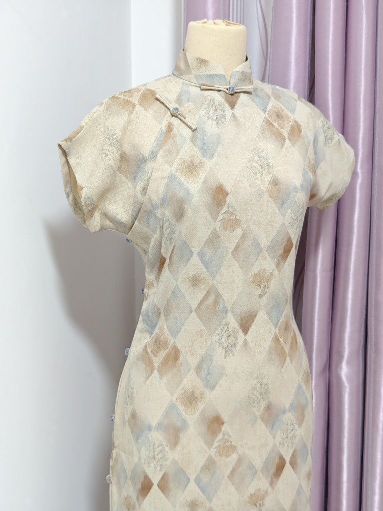 【与木】全开襟平裁古法旗袍复古气质连衣裙书卷气日常小个子可穿