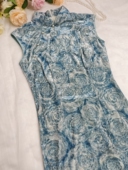 小个子日常 改良复古民国连衣裙新中式 蓝玫瑰 落萦少女旗袍无袖