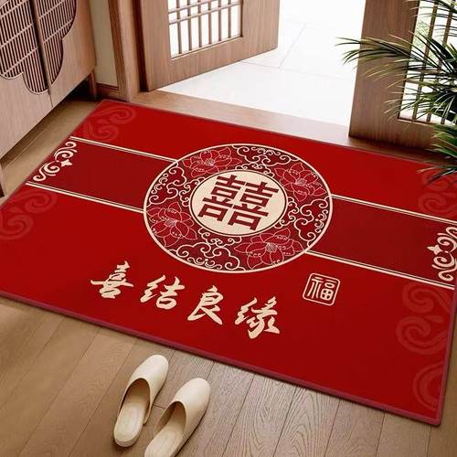 结婚入户门地垫毯红色高级喜庆